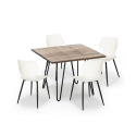 Ensemble Table Carrée 80x80cm Design Industriel 4 Chaises Polypropylène Sartis Caractéristiques