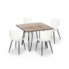 Conjunto mesa quadrada 80x80cm design industrial 4 cadeiras polipropilene Sartis Model