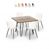 Conjunto mesa quadrada 80x80cm design industrial 4 cadeiras polipropilene Sartis Verkoop