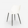 Conjunto mesa quadrada 80x80cm design industrial 4 cadeiras polipropilene Sartis 