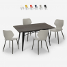 ensemble 4 chaises table rectangulaire 120x60cm Lix design industriel bantum Vente