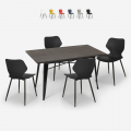 ensemble 4 chaises table rectangulaire 120x60cm Lix design industriel bantum Promotion