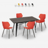 ensemble 4 chaises table rectangulaire 120x60cm design industriel bantum Catalogue