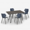 Industriële set met 4 stoelen en rechthoekige tafel 120x60 cm Pakis Karakteristieken