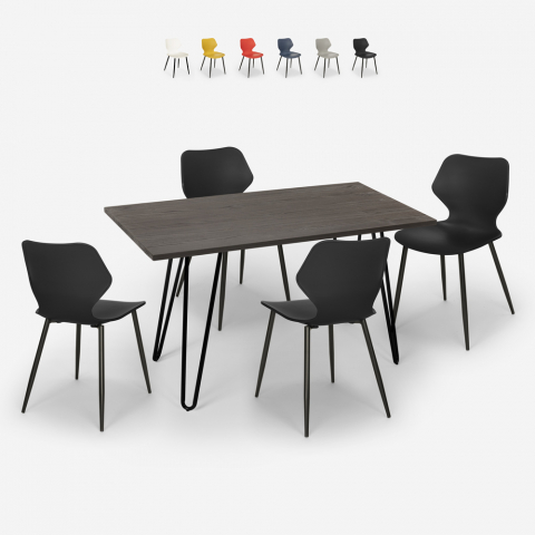 conjunto cozinha sala de jantar 4 cadeiras design mesa 120x60cm pakis Aanbieding