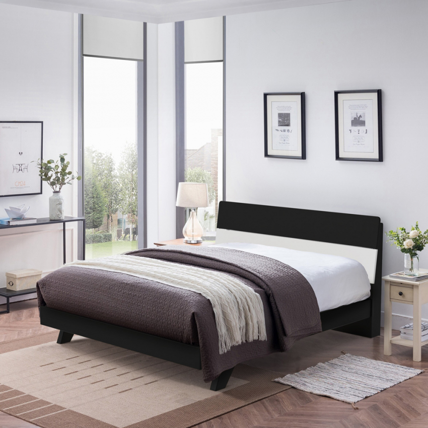 Modern houten tweepersoonsbed met lattenbodem en hoofdbord 160x200cm Landeck King Aanbieding Modern houten tweepersoonsbed met lattenbodem en hoofdbord 160x200cm Landeck King Aanbieding
