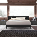Modern houten tweepersoonsbed 160x200 cm met lattenbodem en hoofdbord Linz King Kosten
