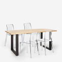 Ensemble Table À Manger 160x80cm 4 Chaises Transparentes Design Industriel Hilton Offre