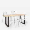 Ensemble Table À Manger 160x80cm 4 Chaises Transparentes Design Industriel Hilton Offre