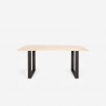 Industriële set met eettafel 160x80 cm en 4 transparante designstoelen Hilton Model