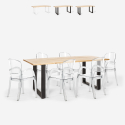 Ensemble 6 Chaises Transparentes Polycarbonate et Table 180x80cm salon salle à manger style Industriel Jaipur L Vente