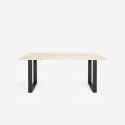 Set met eettafel 180x80 cm van hout en metaal en 6 transparante stoelen Jaipur L Prijs