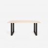 Set met eettafel 180x80 cm van hout en metaal en 6 transparante stoelen Jaipur L Prijs