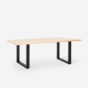 Set met eettafel 180x80 cm van hout en metaal en 6 transparante stoelen Jaipur L Afmetingen