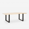 Set met eettafel 180x80 cm van hout en metaal en 6 transparante stoelen Jaipur L Afmetingen