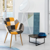 Scandinavische patchwork design fauteuil Finch Korting