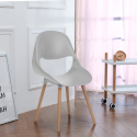 Design stoel van polypropyleen en hout Shell 