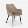 Set van 4 fluwelen design stoelen en tafel in industriële stijl 160x80 cm Samsara M1 Keuze