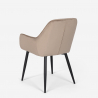 Set van 4 fluwelen design stoelen en tafel in industriële stijl 160x80 cm Samsara M1 Model