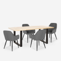 Set van 4 fluwelen design stoelen en tafel in industriële stijl 160x80 cm Samsara M2 Catalogus
