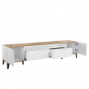 Meuble TV salon moderne placard tiroir blanc brillant Young Wood Remises