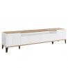 Meuble TV salon moderne placard tiroir blanc brillant Young Wood Vente
