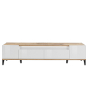 Meuble TV salon moderne placard tiroir blanc brillant Young Wood Réductions
