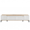 Meuble TV salon moderne placard tiroir blanc brillant Young Wood Réductions