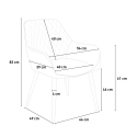 Set van 6 fluwelen design stoelen en tafel in industriële stijl 180x80 cm Samsara L3 
