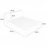 Modern houten tweepersoonsbed 160x200 cm met lattenbodem en hoofdbord Linz King 
