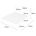 Lit double design moderne en bois 160x200cm avec sommier à lattes Landeck King 