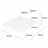 Modern houten tweepersoonsbed met lattenbodem en hoofdbord  160x200cm Landeck King 