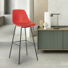 Tabouret de bar cuisine en métal avec coussin design moderne Willis Réductions