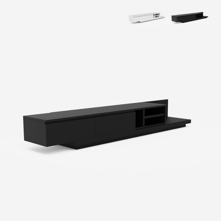 Meuble TV salon 3 Compartiments 2 Tiroirs Design moderne Linurk Offre Meuble TV salon 3 Compartiments 2 Tiroirs Design moderne Linurk Offre