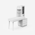 Bureau Design Moderne 120x55cm avec tiroirs et Vitrine Noly Modèle