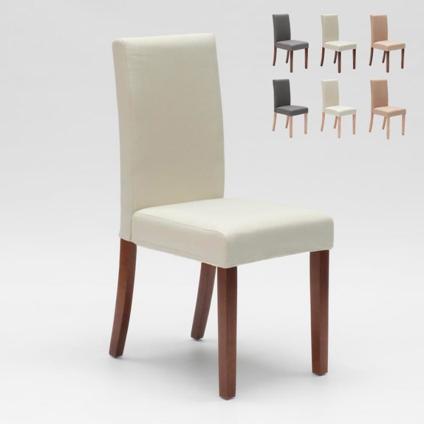 Gewatteerde stoel met houten poten in Henriksdal-stijl Comfort Luxury 