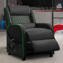 Fauteuil gaming inclinable ergonomique avec repose-pieds en similicuir Challenge Remises