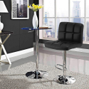 Tabouret de bar cuisine fixe pivotant réglable dossier repose-pied Atlanta 