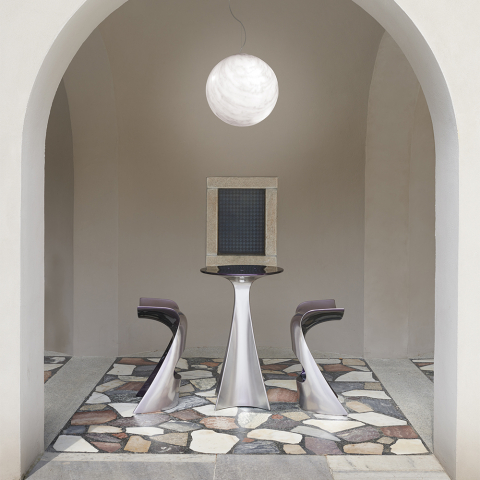 Table haute bicolore design élégant moderne contemporain Slide Jet Next Promotion