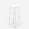 Tabouret haut bar cuisine design industriel bois métal repose-pieds Tamm Modèle