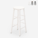 Tabouret haut bar cuisine design industriel bois métal repose-pieds Tamm Vente
