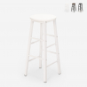 Tabouret haut bar cuisine design industriel bois métal repose-pieds Tamm Vente