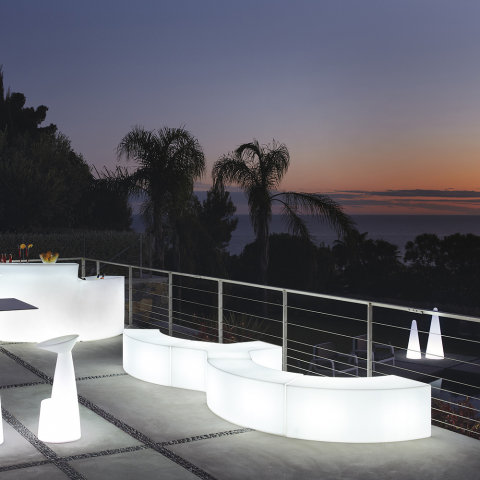 Lichtgevende bank salontafel modern design buitenbar tuin Ypsilon Slide