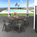 table 80x80 design industriel + 4 chaises style Lix cuisine bar hustle Choix
