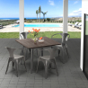 table 80x80 design industriel + 4 chaises style Lix cuisine bar hustle Choix