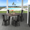 ensemble table 80x80cm et 4 chaises style Lix cuisine restaurant industriel burton white Choix