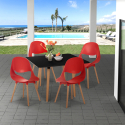 Set van zwarte vierkante tafel 80x80cm en 4 stoelen in Scandinavisch design Dax Dark Korting