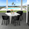 Set van 4 polypropyleen en metalen stoelen en vierkante tafel van 80x80 cm Krust Light Catalogus