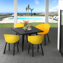Set van 4 design stoelen en vierkante tafel van 80x80 cm Krust Dark Catalogus
