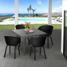 Set van 4 design stoelen en vierkante tafel van 80x80 cm Krust Catalogus